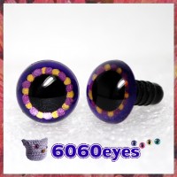 1 Pair Double Purple and Gold Hand Painted Safety Eyes Plastic eyes